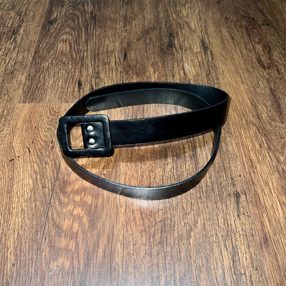 Black leather belt